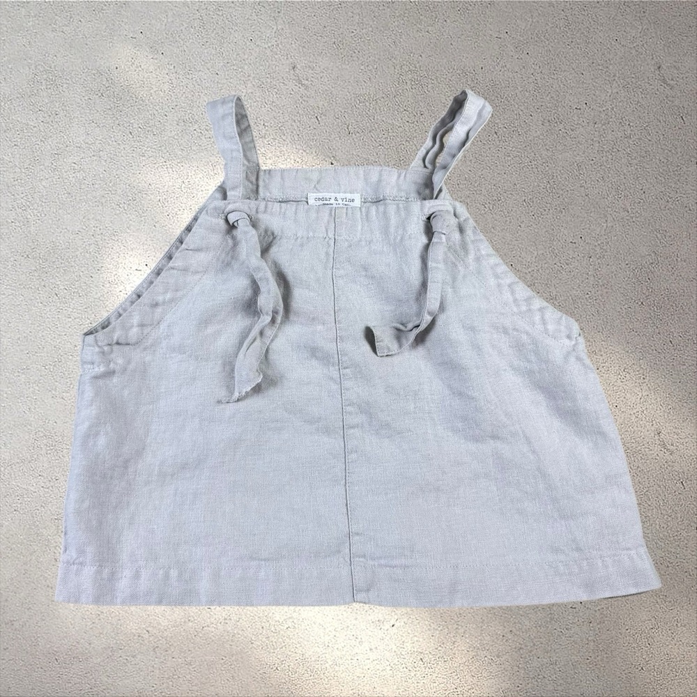 Cedar and Vine Linen Knotted Top Tank Lagenlook Boho‎ Sz S